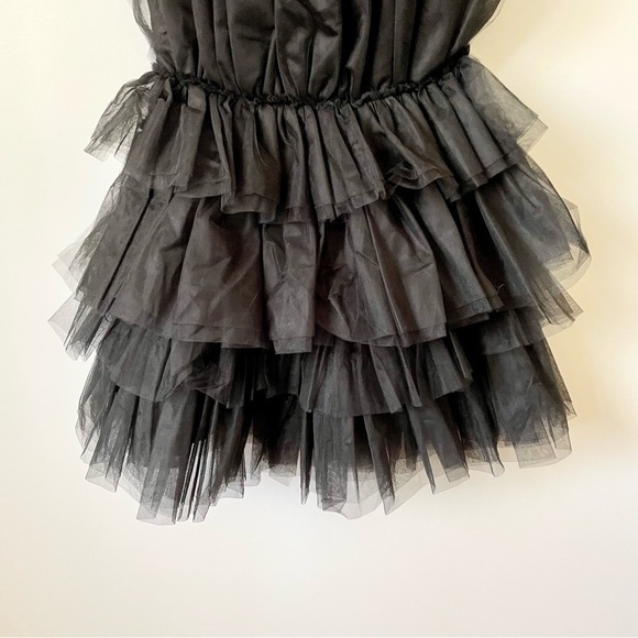 Mable Organza Tube Ruffle Mini Dress Black Women's Size S - Picture 14 of 16